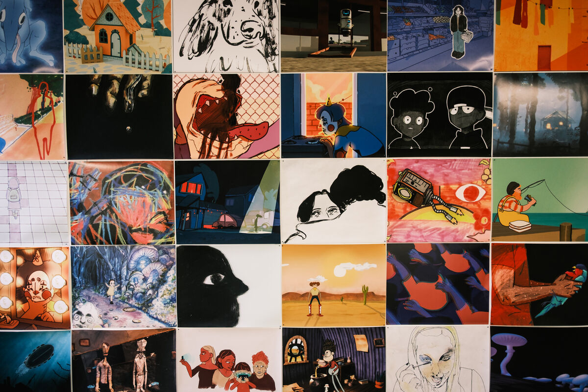 A 6x5 grid showcasing different animation pieces from UCA undergraduates.