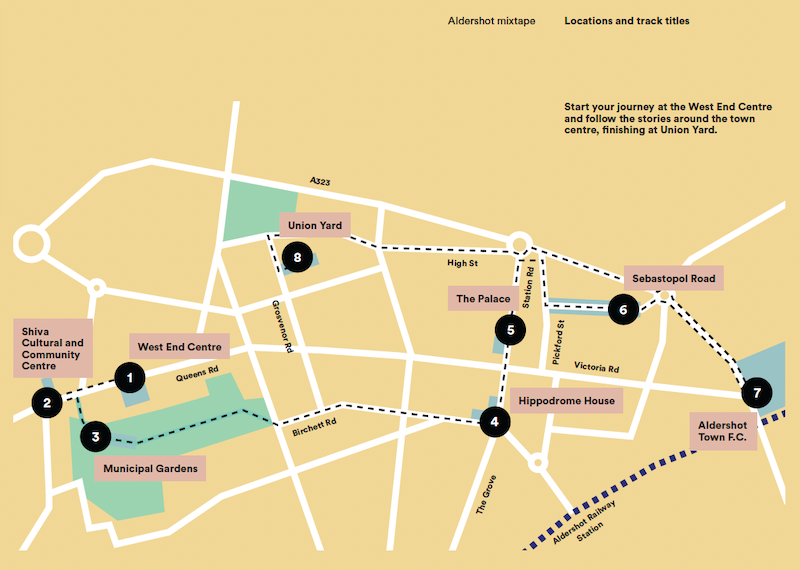 Aldershot Mixtape map